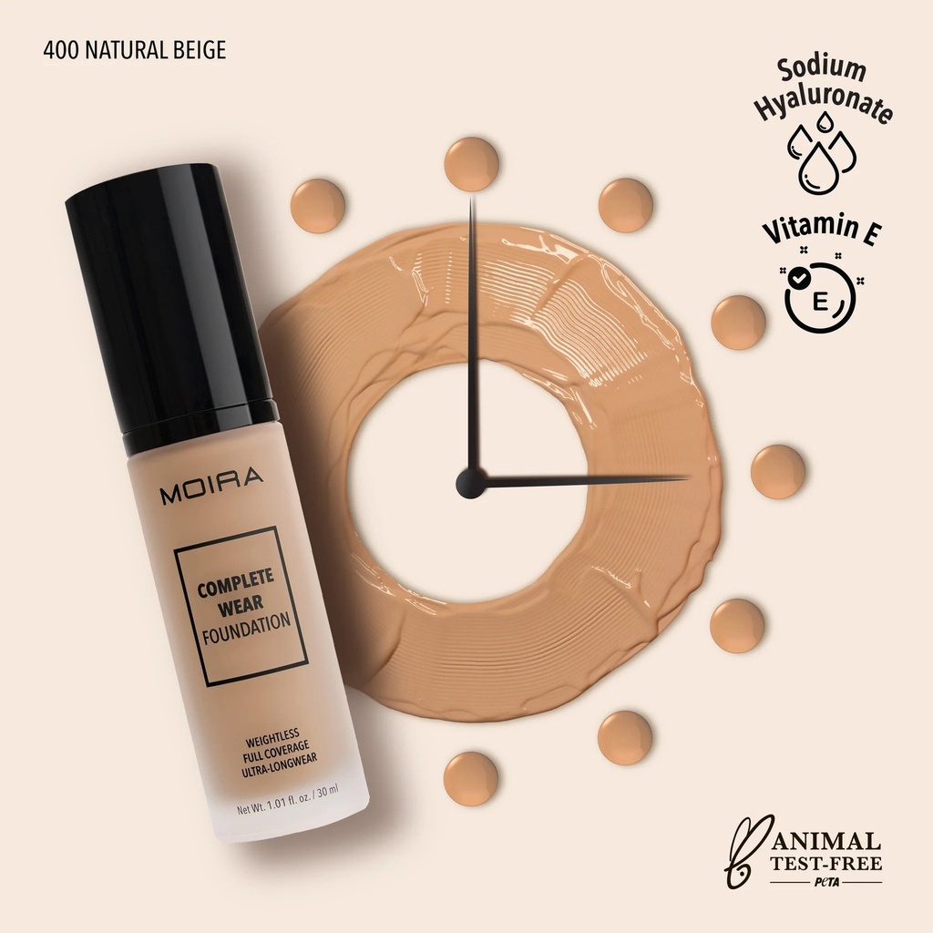 MOIRA Complete Wear Foundation (400, Natural Beige)