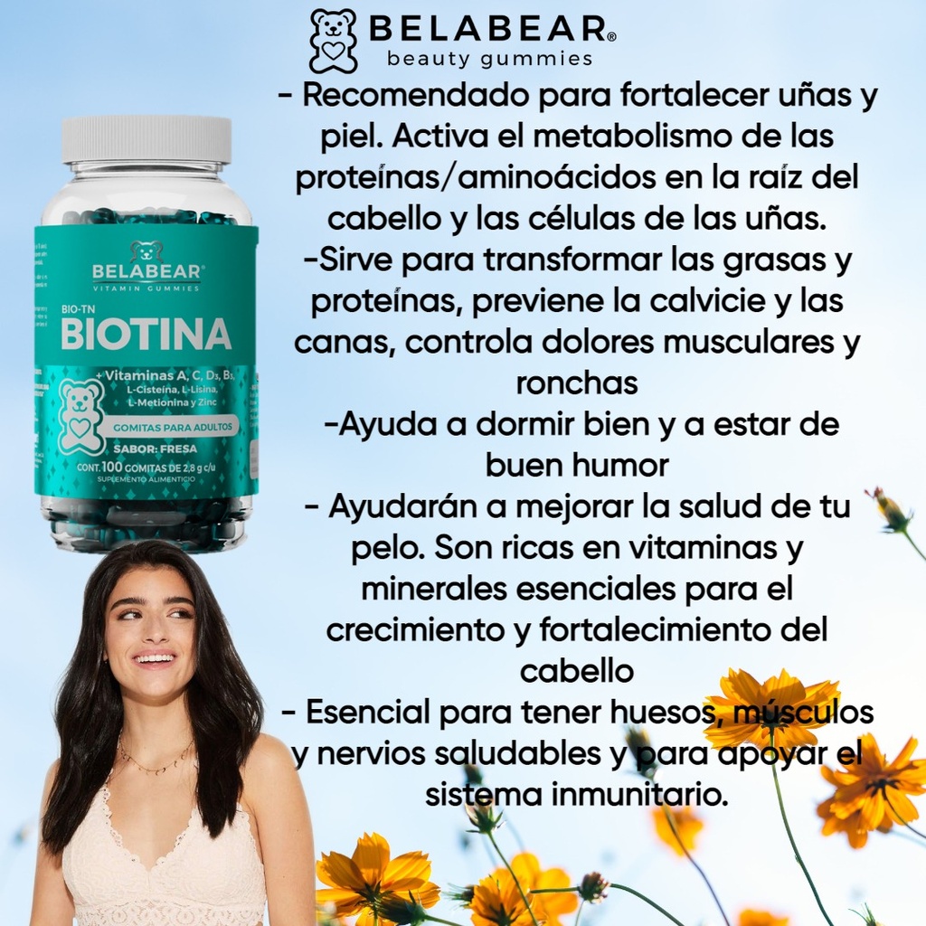 BELABEAR Biotina 100 Gomitas