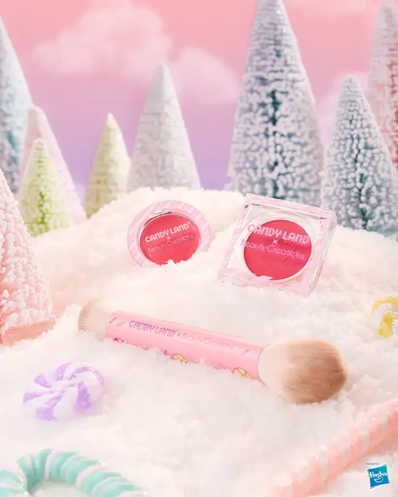 BEAUTY CREATIONS CANDY LAND SWEET SWIRL CREAM & POWDER BLUSH + BRUSH SET 3 PCS