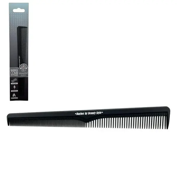 BEAUTY STYLE BARBER COMB PEINE DE BARBERIA CARBON PRO