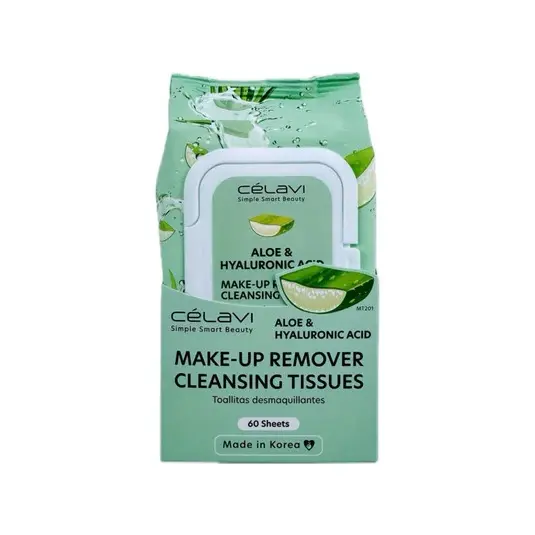 CELAVI TOALLITAS DESMAQUILLANTES ALOE & HYALURONIC ACID 60 SHEETS