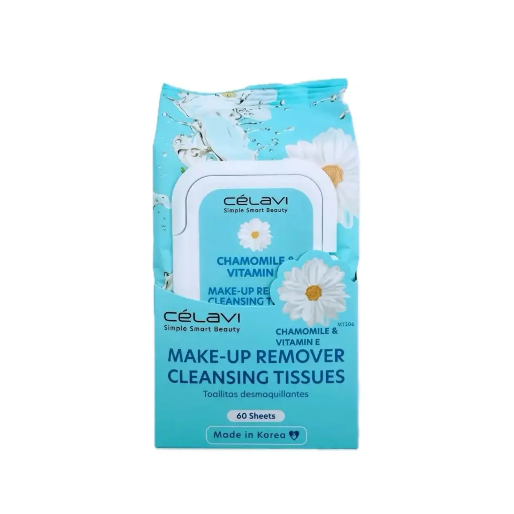CELAVI TOALLITAS DESMAQUILLANTES CHAMOMILE & VITAMIN E| 60 SHEETS