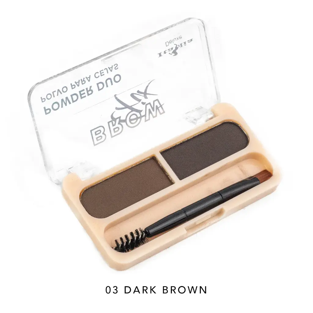 ITALIA DELUXE BROW FIX POWDER DUO 03 DARK BROWN
