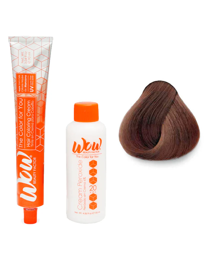 WOW Tinte en Crema para Cabello con Peróxido en Crema 8.07 Rubio Claro Frío
