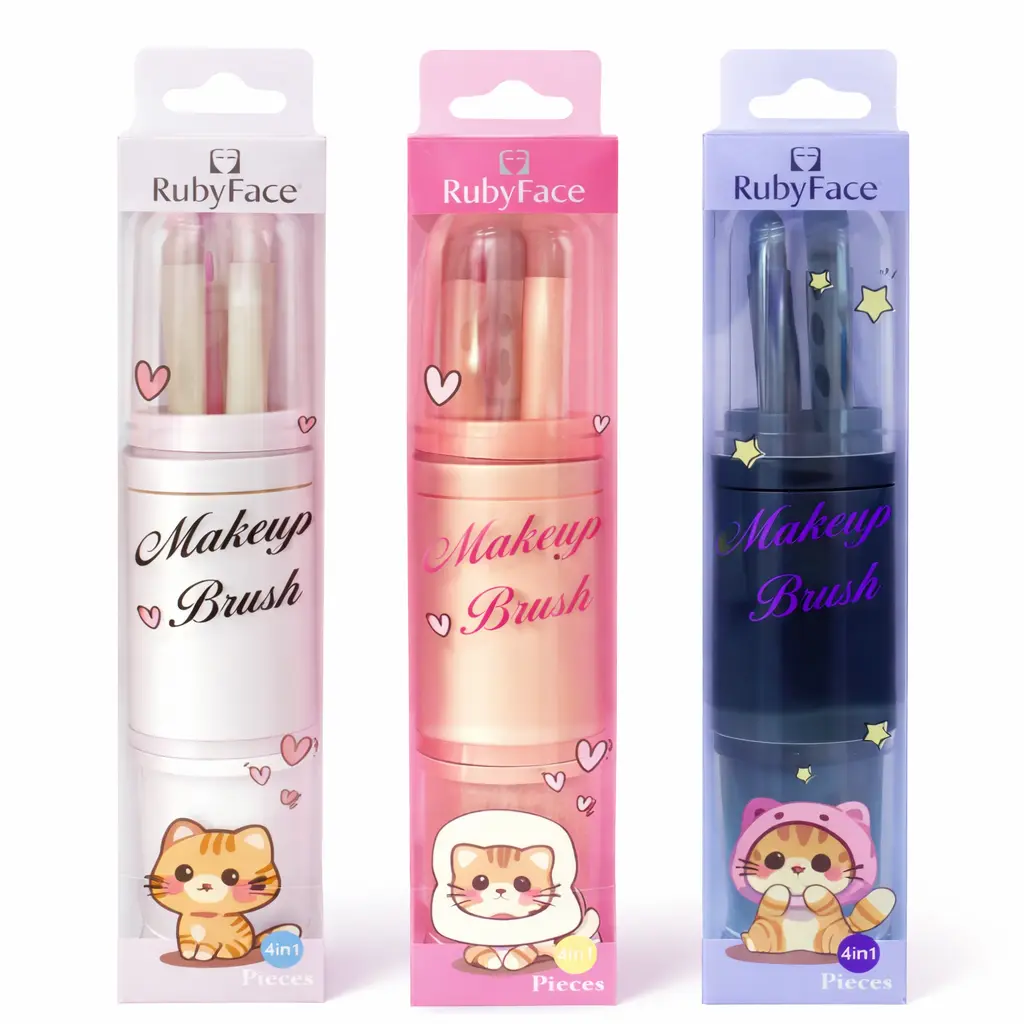 RUBY FACE Makeup Brush 4 in 1 piezas