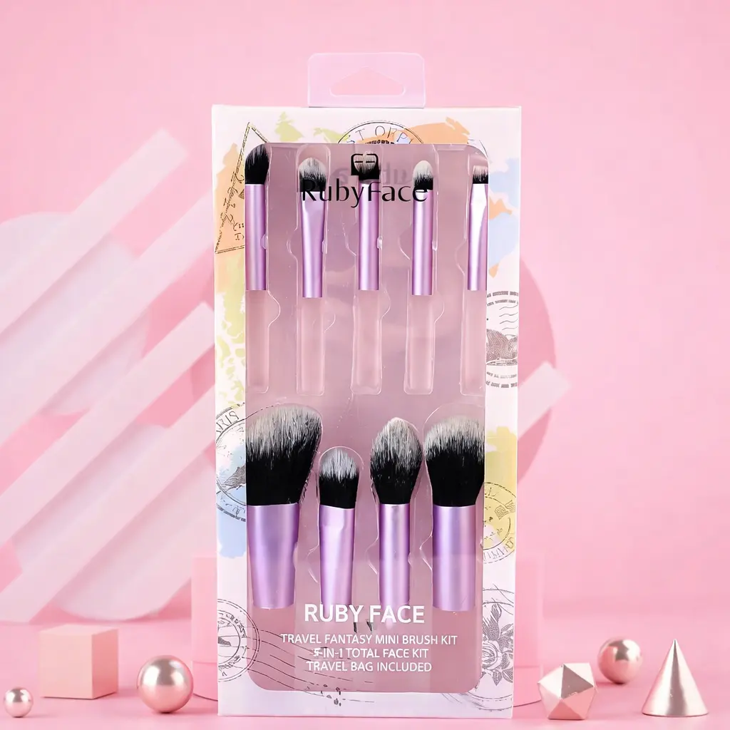 RUBY FACE Travel Fantasy Mini Brush kit 9 in 1 facekit 9 pcs