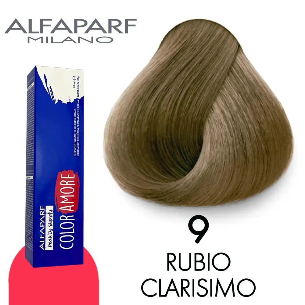 Tinte 9 Rubio Clarísimo 90 ml Color Amore de Alfaparf Milano – Coloración Permanente Profesional