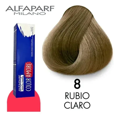 Tinte 8 Rubio Claro 90 ml Color Amore de Alfaparf Milano – Coloración Permanente Profesional