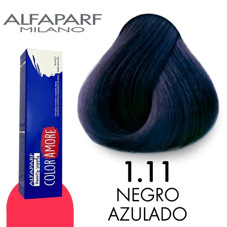 Tinte 1.11 Negro Azul 90 ml Color Amore de Alfaparf Milano – Coloración Permanente para Cabello