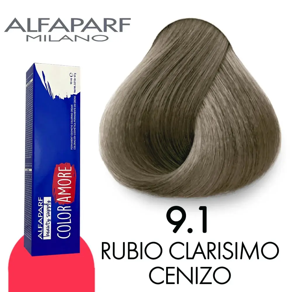 Tinte 9.1 Rubio Clarísimo Cenizo 90 ml Color Amore de Alfaparf Milano – Coloración Permanente para Cabello