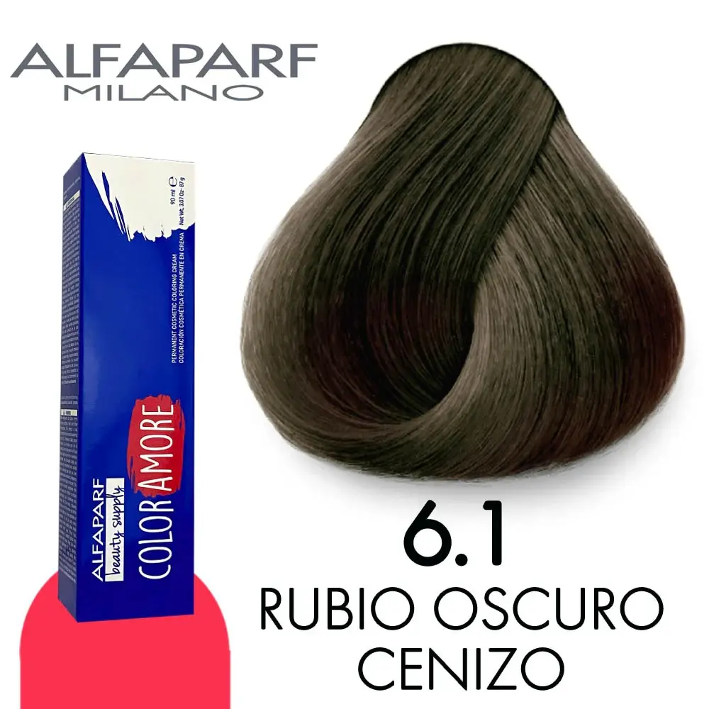 Tinte 6.1 Rubio Oscuro Cenizo 90 ml Color Amore de Alfaparf Milano – Coloración Permanente para Cabello