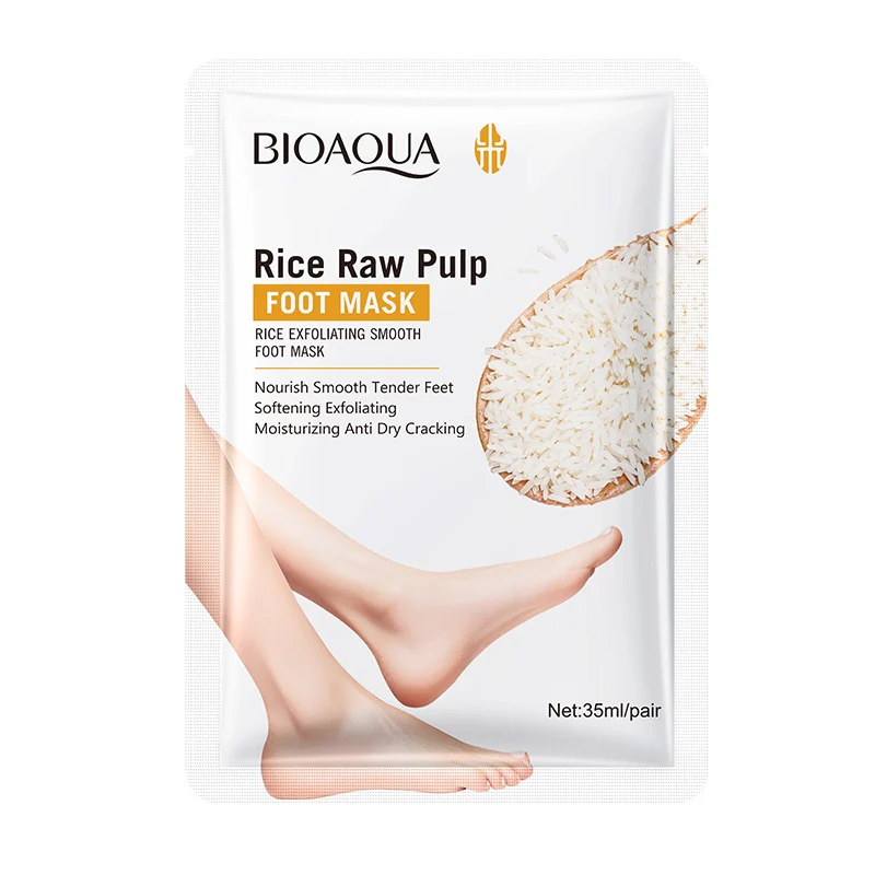 BIOAQUA Rice Pulp Exfoliating and Smoothing Foot Mask Pair
