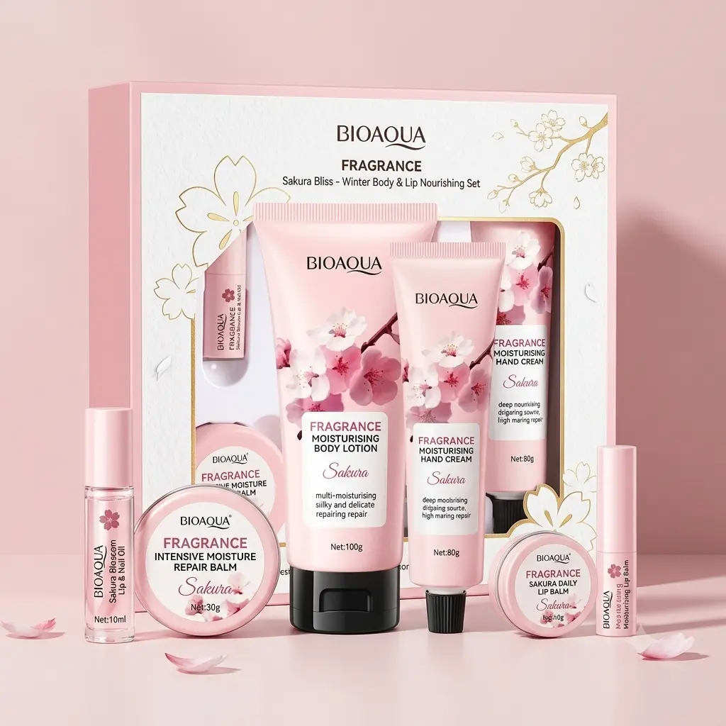 BIOAQUA Cherry Blossom Series Winter Moisturizing and Luxurious Nourishing Set