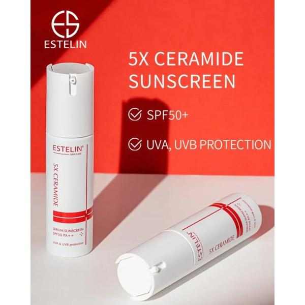 ESTELIN 5X CERAMIDE SERUM SUNSCREEN SPF50 60G