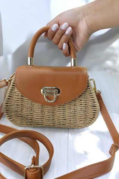 SOFIA ZUL BOLSO DE MIMBRE CON ASA DE BAMBU