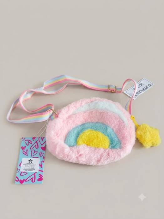 BOLSO PELUCHE DISEÑO ARCOIRIS