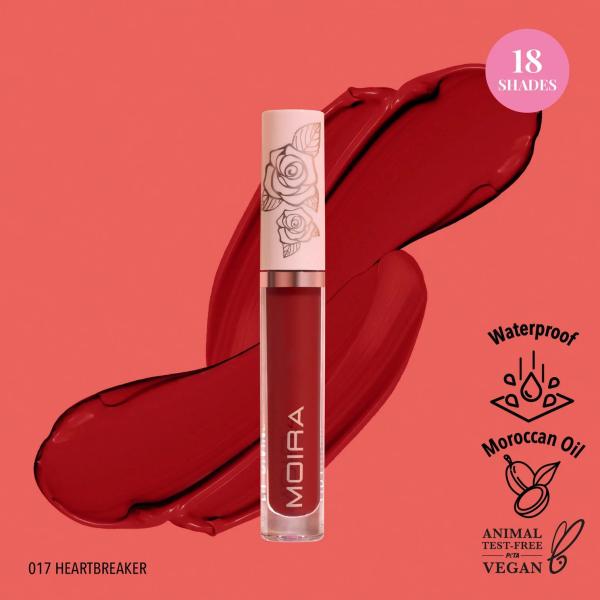 MOIRA Lip Divine Liquid Lipstick (017, Heartbreaker)