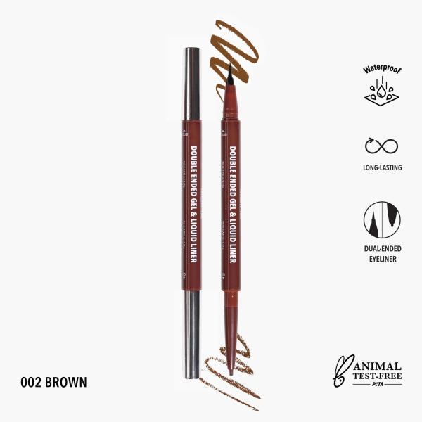 Moira Double Ended Gel Liquid Liner 02 Brown