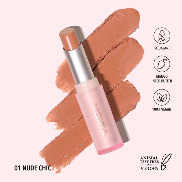 Moira Signature Lipstick (001, Nude Chic)