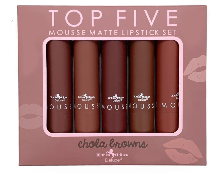 Italia Deluxe Mousse Matte Lipstick Set- Chola Browns