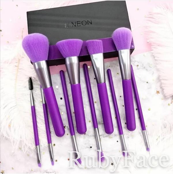 Ruby Face 10 pcs Neon Makeup Brush Set/02