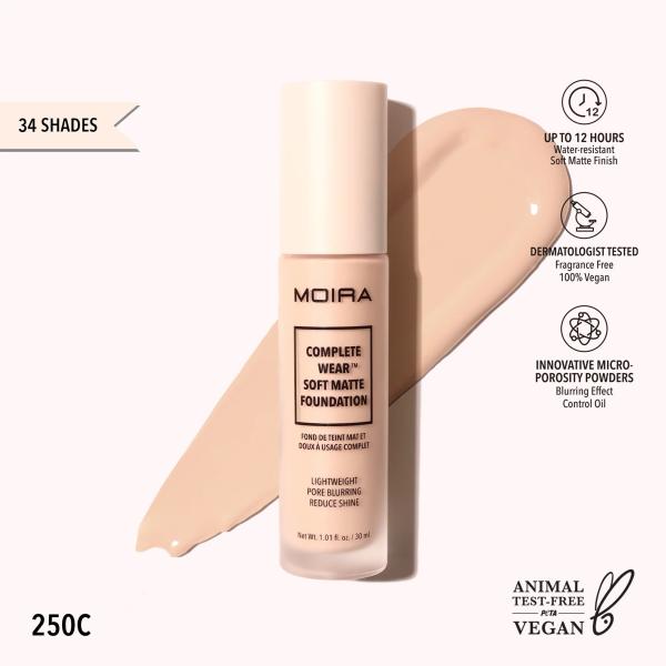 Moira Complete Wear Soft Matte Foundation (250C)