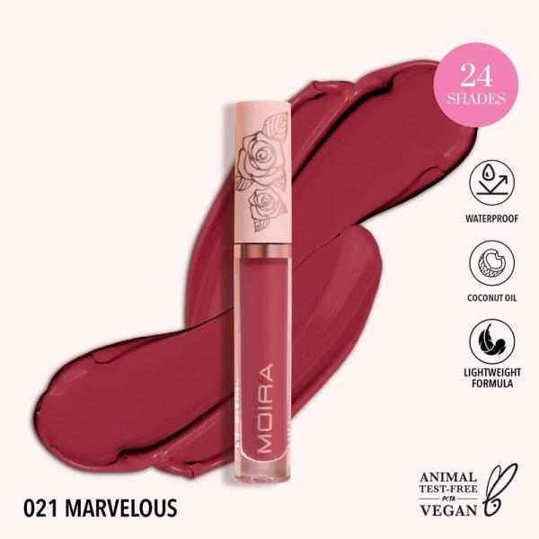 MOIRA Lip Divine Liquid Lipstick (021, Marvelous)