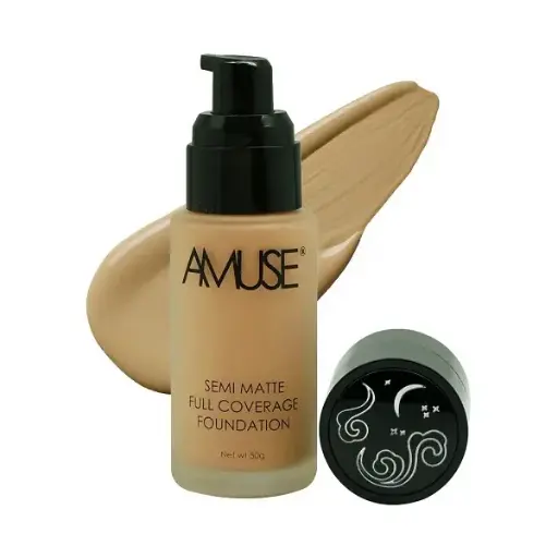 [4713616474412] AMUSE Full Coverage Foundation Natural Tan – Base Líquida Cobertura Completa