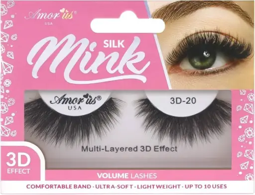 [681441562212] Amor Us 3D Silk Mink Lashes #20 – Pestañas Postizas Volumen Natural