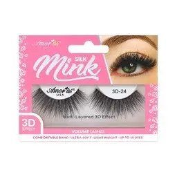 [681441562236] Amor Us 3D Silk Mink Lashes #24 – Pestañas Postizas Volumen Natural