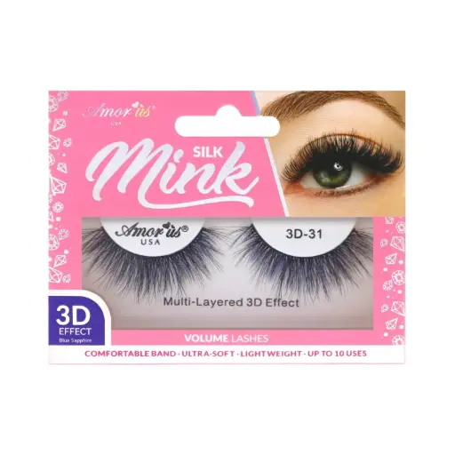 [681441562076] Amor Us 3D Silk Mink Lashes #31 – Pestañas Postizas Volumen Natural