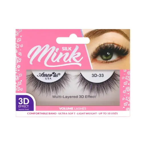 [681441562083] Amor Us 3D Silk Mink Lashes #33 – Pestañas Postizas Volumen Natural