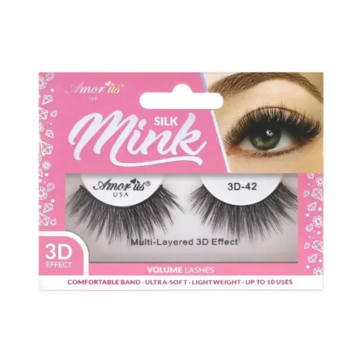 [681441562328] Amor Us 3D Silk Mink Lashes #42 – Pestañas Postizas Volumen Natural