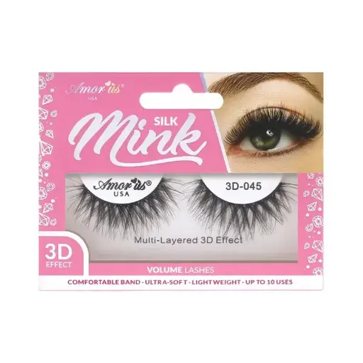 [681441562144] Amor Us 3D Silk Mink Lashes #45 – Pestañas Postizas Volumen Natural