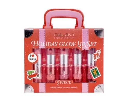 [641018463281] CELAVI HOLIDAY GLOW LIP SET 5 PCS