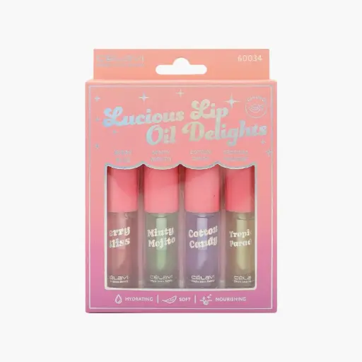 [641018501488] CELAVI Lucious Lip Oil Deligths 4pcs
