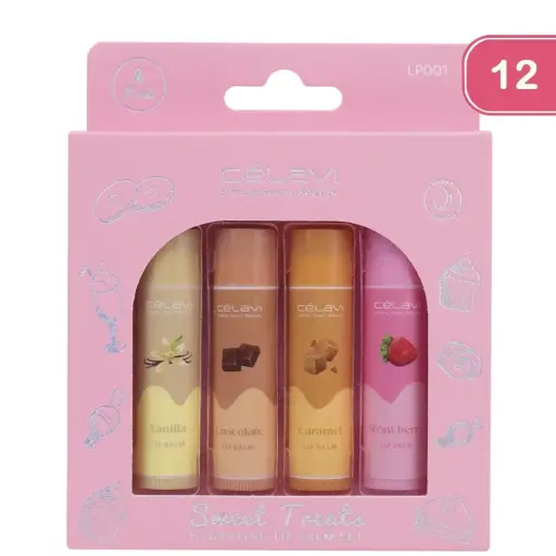 [641018459802] CELAVI SWEET TREATS HYDRATING LIP BALM SET 4 PACK