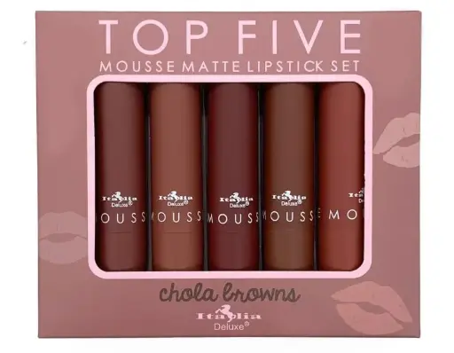 [782353019167] Italia Deluxe Mousse Matte Lipstick Set- Chola Browns