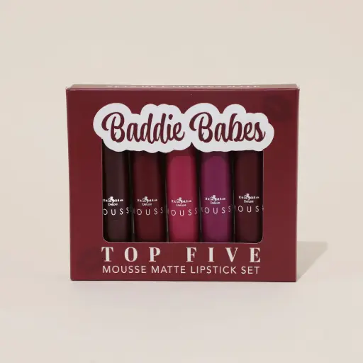 [782353019174] Italia Deluxe Mousse Matte Lipstick Set-Baddie Babe