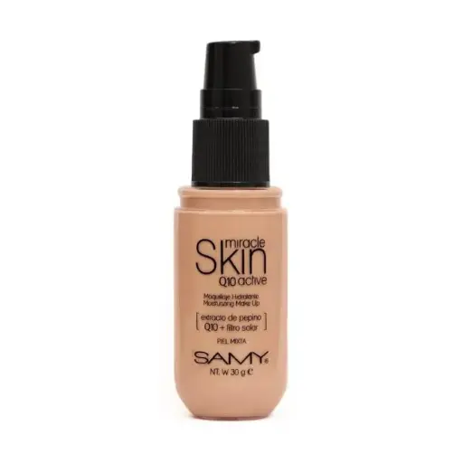 [7703378002234] MAQUILLAJE HIDRATANTE BASE LIQUIDA SAMY # 02. CARAMELO LIGERO