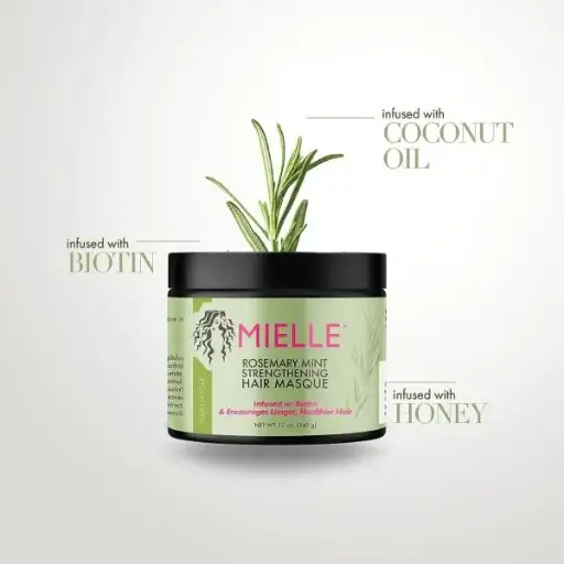 [854102006763] MIELLE Rosemary Mint Strengthening Hair Masque 340g