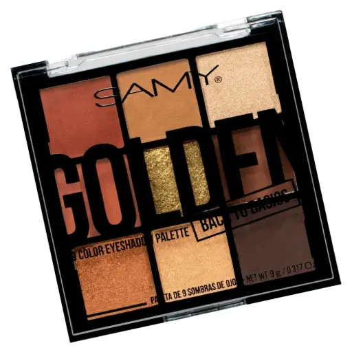 [7703378449398] PALETA X 9 SOMBRAS DE OJOS SAMY # 13. GOLDEN