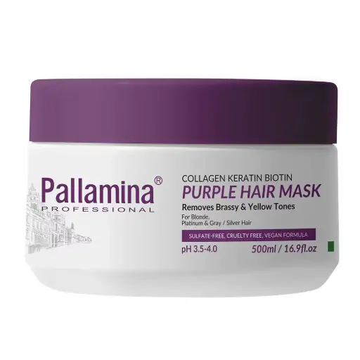 [4897110038186] PALLAMINA COLLAGEN KERATIN BIOTIN PURPLE HAIR MASK 500ML