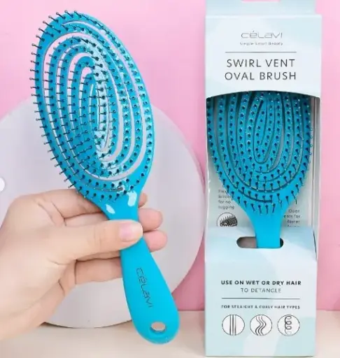 [641018608323] CELAVI Swirl Vent Oval Brush 1pc
