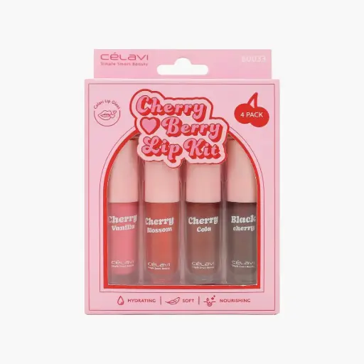 [641018501471] CELAVI Cherry Berry lip Kit 4pcs