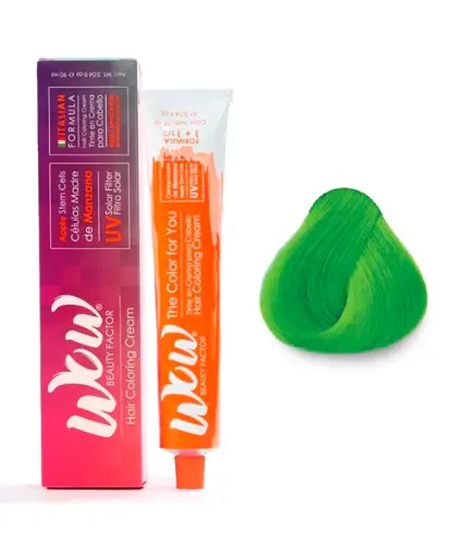 [671875659121] WOW Tinte en Crema para Cabello con Peróxido en Crema verde neón