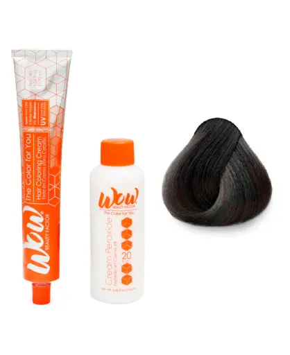 [671875658445] WOW Tinte en Crema para Cabello con Peróxido en Crema 2 Castaño Extra Oscuro