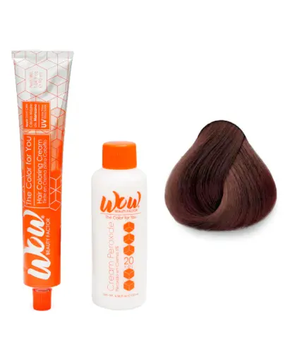 [671875658841] WOW Tinte en Crema para Cabello con Peróxido en Crema 5.46 Castaño Claro Cobre Rojiz