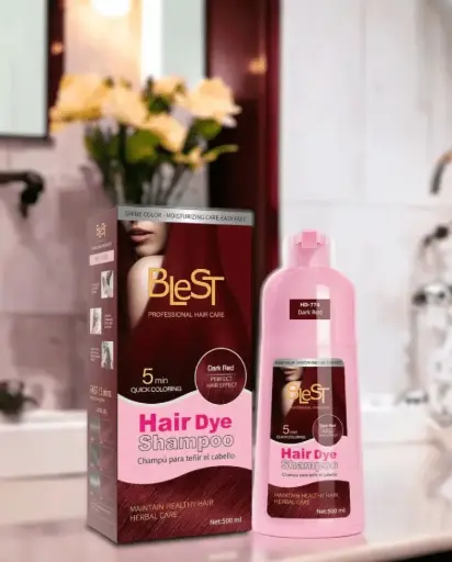 [742383189568] BLEST Hair Dye Shampoo DARK RED