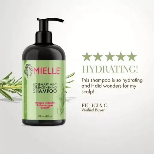 [854102006770] MIELLE Rosemary Mint Strengthening Shampoo 355ml
